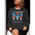 All American Teacher Pencil Coquette Bow USA Flag Teachers Women Crewneck Sweatshirt, funny gift All American Teacher Pencil Coquette Bow USA Flag Teachers Women Crewneck Sweatshirt, funny gift