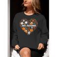 Art Teacher Heart Autumn Thanksgiving Kids Women Crewneck Sweatshirt, funny gift Art Teacher Heart Autumn Thanksgiving Kids Women Crewneck Sweatshirt, funny gift