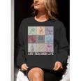 Art Teacher Life Retro Groovy Teaching Future Artists Women Crewneck Sweatshirt, Future Teacher Sweatshirts, Groovy Teacher Sweatshirts, funny gift