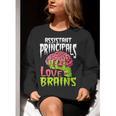 Assistant Principals Love Brains Zombie Teacher Halloween Women Crewneck Sweatshirt, funny gift