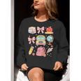 Back To School Coquette Teacher Women Girl Kindergarten PreK Women Crewneck Sweatshirt, funny gift Back To School Coquette Teacher Women Girl Kindergarten PreK Women Crewneck Sweatshirt, funny gift