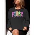 Back To School Neon Checkered First Grade Colorful Teacher Women Crewneck Sweatshirt, First Grade Teacher Sweatshirts, funny gift Back To School Neon Checkered First Grade Colorful Teacher Women Crewneck Sweatshirt, First Grade Teacher Sweatshirts, funny gift