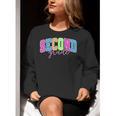 Back To School Neon Checkered Second Grade Colorful Teacher Women Crewneck Sweatshirt, funny gift Back To School Neon Checkered Second Grade Colorful Teacher Women Crewneck Sweatshirt, funny gift