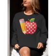 Back To School Pencil And Apple Teacher Student Women Crewneck Sweatshirt, funny gift Back To School Pencil And Apple Teacher Student Women Crewneck Sweatshirt, funny gift