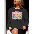 Back To School Pre-K Preppy Teacher Girl Women Crewneck Sweatshirt, funny gift