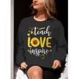 Back To School Teach Love And Inspire Teacher Sunflower Women Crewneck Sweatshirt, funny gift Back To School Teach Love And Inspire Teacher Sunflower Women Crewneck Sweatshirt, funny gift