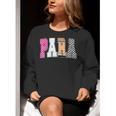 Back To School Teacher Para Preppy Checkered Para Life Women Crewneck Sweatshirt, funny gift