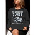 Blues Music Band Lover Vintage Guitar Teacher Blues Women Crewneck Sweatshirt, funny gift