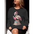 Book Lover Cute Flamingo Reading Teacher Librarian Women Women Crewneck Sweatshirt, funny gift