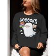 Books Halloween Librarian Teacher Reader Reading Book Lover Women Crewneck Sweatshirt, funny gift