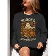 Books Are Spooktacular Ghost Book Reading Halloween Teachers Women Crewneck Sweatshirt, funny gift