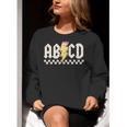 Boys Girls Teachers ABCD Rock Graphic Back To School Class Women Crewneck Sweatshirt, funny gift