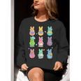 Bunny Reading Books Easter Day Librarian Teacher Book Women Crewneck Sweatshirt, Easter Teacher Sweatshirts, funny gift