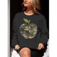 Camo Apple Camouflage Clothing School Student Camo Teacher Men Women Kids Women Crewneck Sweatshirt, funny gift