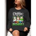 Chillin With My Pre-K Snowmies Christmas Teacher Xmas Women Crewneck Sweatshirt, funny gift