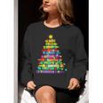 Christmas Tree Made Of Crayons School Teacher Life Student Women Crewneck Sweatshirt, funny gift