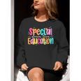 Color Special Education Squad Groovy Dream Team SPED Teacher Women Crewneck Sweatshirt, Groovy Teacher Sweatshirts, funny gift