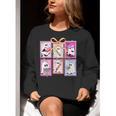 Coquette Bow Spooky Teacher Ghost Halloween Trick Or Teach Women Crewneck Sweatshirt, funny gift Coquette Bow Spooky Teacher Ghost Halloween Trick Or Teach Women Crewneck Sweatshirt, funny gift