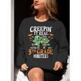 Creepin It Real Monster School 5th Grade Teacher Halloween Women Crewneck Sweatshirt, funny gift Creepin It Real Monster School 5th Grade Teacher Halloween Women Crewneck Sweatshirt, funny gift