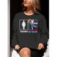 Cute Art Teacher Magical Dabbing Unicorn Artist Women Crewneck Sweatshirt, funny gift
