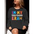 Cute Coffee Glass Face Happy Day In My Tired Teacher ERA For Men Women Women Crewneck Sweatshirt, funny gift