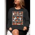 Cute Ghost Book Reading Books Lover Spooky Teacher Halloween Women Crewneck Sweatshirt, funny gift