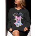 Cute Ghost Book Reading Halloween Teacher Top Girls Women Women Crewneck Sweatshirt, funny gift
