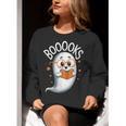 Cute Ghost Book Reading Halloween Teacher Women Crewneck Sweatshirt, funny gift Cute Ghost Book Reading Halloween Teacher Women Crewneck Sweatshirt, funny gift