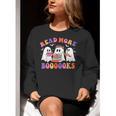 Cute Ghost Read More Books Lover Teacher Halloween Costume Women Crewneck Sweatshirt, funny gift