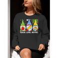 Cute Gnomes Teach Love And Inspire Back To School Teacher Women Crewneck Sweatshirt, funny gift Cute Gnomes Teach Love And Inspire Back To School Teacher Women Crewneck Sweatshirt, funny gift