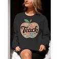 Cute Teacher With Apple Retro Teacher Kids Back To School Women Crewneck Sweatshirt, funny gift Cute Teacher With Apple Retro Teacher Kids Back To School Women Crewneck Sweatshirt, funny gift