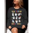 What Are We Doing Today Ghost PE Teacher Team Halloween Women Crewneck Sweatshirt, Pe Teacher Sweatshirts, funny gift What Are We Doing Today Ghost PE Teacher Team Halloween Women Crewneck Sweatshirt, Pe Teacher Sweatshirts, funny gift