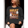 What Are We Doing Today Halloween PE Spooky Teacher Women Crewneck Sweatshirt, Pe Teacher Sweatshirts, funny gift
