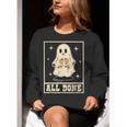 All Done Sign Language Ghost Speech Pathology Teacher Women Crewneck Sweatshirt, funny gift All Done Sign Language Ghost Speech Pathology Teacher Women Crewneck Sweatshirt, funny gift