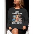 Easily Distracted By Cats & History Teacher Women Men Women Crewneck Sweatshirt, History Teacher Sweatshirts, funny gift Easily Distracted By Cats & History Teacher Women Men Women Crewneck Sweatshirt, History Teacher Sweatshirts, funny gift