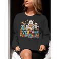 Everyone Communicates Differently Halloween SLP Sped Teacher Women Crewneck Sweatshirt, funny gift