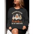 Exhausted Daycare Teacher Is My Costume Halloween Ghost Fun For Men Women Women Crewneck Sweatshirt, funny gift Exhausted Daycare Teacher Is My Costume Halloween Ghost Fun For Men Women Women Crewneck Sweatshirt, funny gift