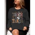 Fall Holiday Themed Thanksgiving Halloween Teacher Trick Or Women Crewneck Sweatshirt, funny gift Fall Holiday Themed Thanksgiving Halloween Teacher Trick Or Women Crewneck Sweatshirt, funny gift