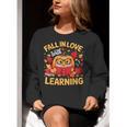 Fall In Love With Learning Pumpkin Thanksgiving Teacher Fall Women Crewneck Sweatshirt, funny gift Fall In Love With Learning Pumpkin Thanksgiving Teacher Fall Women Crewneck Sweatshirt, funny gift