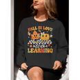 Fall In Love With Learning Fall Teacher Thanksgiving Retro Women Crewneck Sweatshirt, funny gift Fall In Love With Learning Fall Teacher Thanksgiving Retro Women Crewneck Sweatshirt, funny gift