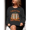 Fall In Love With Reading Pumpkin Autumn Librarians Teacher Women Crewneck Sweatshirt, funny gift Fall In Love With Reading Pumpkin Autumn Librarians Teacher Women Crewneck Sweatshirt, funny gift