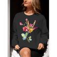 Flower American Sign Language ASL Teacher Teaching Deaf Women Crewneck Sweatshirt, funny gift Flower American Sign Language ASL Teacher Teaching Deaf Women Crewneck Sweatshirt, funny gift