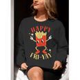 Fun Teacher Happy Fri Yay French Fries Friday Lovers Women Crewneck Sweatshirt, funny gift