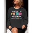 Fun University Of I'm Done Class Of 2025 Teacher Retirement Women Crewneck Sweatshirt, funny gift