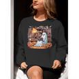 Ghost Book Reading Halloween Books Lover Teacher Women Crewneck Sweatshirt, funny gift