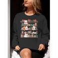 Ghost Christmas Reading Book Lover Library Christmas Teacher Women Crewneck Sweatshirt, funny gift