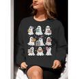 Ghost Reading Teacher Halloween Costume Librarian Book Lover Women Crewneck Sweatshirt, funny gift