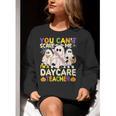 Halloween You Can't Scare Me I'm a Daycare Teacher Ghost Women Crewneck Sweatshirt, funny gift