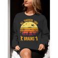 Halloween Costume Teacher Love Brains Zombie Women Crewneck Sweatshirt, funny gift