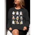 Halloween Ghost Playing Musical Instruments Music Teacher Women Crewneck Sweatshirt, funny gift Halloween Ghost Playing Musical Instruments Music Teacher Women Crewneck Sweatshirt, funny gift